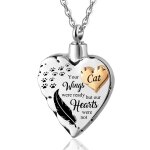 Collier d'urne commmorative en acier inoxydable pour animaux de compagnie, empreinte de patte de chien ...