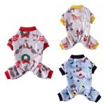 Combinaison pour chien, costume de nol, motif dessin anim, chiot, chat, chien, pull doux, chemise, ...