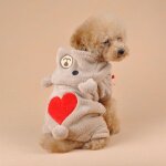 Combinaison d'hiver pour chien, combinaison en peluche, ours d'amour, costume de fte de nol, barboteuse ...