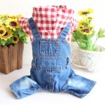 Combinaisons en jean perforées pour chiens, veste a carreaux pour chiots, salopette pour bouledogue français, ... Combinaisons en jean perforées pour chiens, veste a carreaux pour chiots, salopette pour bouledogue français, ...