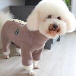 Combinaison pour petits chiens de compagnie, vtements d'hiver chauds, doux, epais, sourire, protge ...