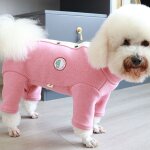 Combinaison pour petits chiens de compagnie, vtements d'hiver chauds, doux, epais, sourire, protge ...