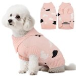 Combinaison pull v�tement pour chien kuoser tricot doux chaud rose taille m, pyjama d'int�rieur, protection ...