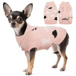 Combinaison pull v�tement pour chien kuoser tricot doux chaud rose taille s, pyjama l�ger respirant manches ...