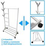 Commode portable, porte - manteau polyvalent, couleur blanche