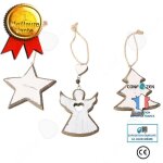 Confo� pendentif bois r�tro country d�corations de no�l sapin de no�l etoile � cinq branches d�coration ...