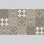 Contremarche adh?sive autocollante, motif carrelages en carreaux de ciment dans la couleur marron et ...