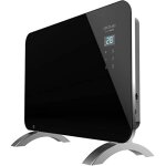 Convecteur avec panneau en verre programmable wifi 1000w noir
