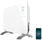 Convecteur verre wi - fi blanc 1000 w salle de bain
