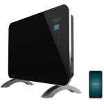 Convecteur verre wi - fi noir 1000 w salle de bain