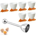 Coquetier, 6 pcs coquetier oeuf et 1 pc ouvre oeuf tasses a ?ufs coquetier original blanc oeuf ensemble ... Coquetier, 6 pcs coquetier oeuf et 1 pc ouvre oeuf tasses a ?ufs coquetier original blanc oeuf ensemble ...