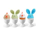 Coquetiers, lot de 6, en porcelaine, pour ?ufs a la coque, faciles a nettoyer (blanc).