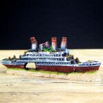 D�cor d'aquarium de poissons en r�sine, paysage de bateau de pirate, epave de bateau, ornement de bateau, ...