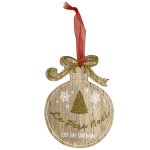 D�coration de sapin � suspendre boule de no�l en bois