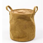 Corbeille � linge cosy en velours c�tel�