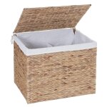 Corbeille � linge hwc - c27, 2 compartiments, jacinthe d'eau, 50x60x43cm, 129l