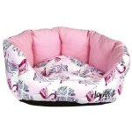 Corbeille motifs flamant rose pour chien - t. 65 cm