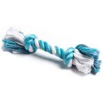 Corde noeud forme os 20 x 1, 5 cm bleu - bleu turquoise - jouet pour chien - zamibo