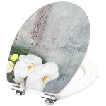 Cornat abattant wc orchis brillant de surface en acrylique avec syst�me d'abaissement automatique motif ...