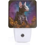 Cornish rex veilleuse led en forme de chat etoil avec capteur automatique du crpuscule a l'aube, veilleuse ...