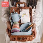 Costume de bleu powber - ensemble de couverts en silicone pour enfants, tasse en silicone, bol en silicone, ... Costume de bleu powber - ensemble de couverts en silicone pour enfants, tasse en silicone, bol en silicone, ...
