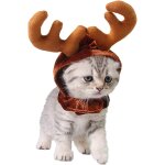 Costume de chat de no�l renne avec chapeau en osier pour animal de compagnie pour chat et petit chien ...