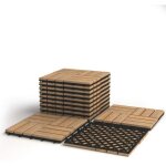 Costway 10 x dalles de terrasse en bois d'acacia mosaïque 30 × 30 cm emboîtables, caillebotis pour extérieur ... Costway 10 x dalles de terrasse en bois d'acacia mosaïque 30 × 30 cm emboîtables, caillebotis pour extérieur ...