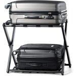 Costway 2 portes pour valise / bagage pliable, 2 etages - 4 sangles rangement en métal pour chambre, ... Costway 2 portes pour valise / bagage pliable, 2 etages - 4 sangles rangement en métal pour chambre, ...