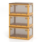 Costway bo�te rangement plastique 292 l - 3 caisses de rangement pliables - roulettes et 5 portes, 66, ...