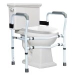 Costway cadres de s�curit� pour toilettes, barre d'appui pour handicap�es, clip rrotatif � 360, hauteur ...