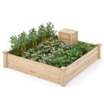Costway carré potager en bois de sapin - 124x124x25, 5cm - bac à compost, base ouverte, peinture diy ... Costway carré potager en bois de sapin - 124x124x25, 5cm - bac à compost, base ouverte, peinture diy ...