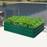Costway carr� potager en acier 120 x90 x30 cm, 4 panneaux pour fleurs herbes plantes l�gumes, int�rieur ...