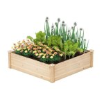 Costway carr� potager ext�rieur 102 x 102 x 30 cm, fond ouvert, pour l�gumes fruits herbes succulentes, ...