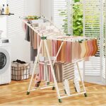 Costway etendoir  linge 16 barres 28 pinces  chaussettes et 4 supports  chaussures, schoir  linge ...