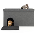 Costway maison de toilette pour chat - couvercle rabattable, filtre a charbon anti - odeur - meuble bac ... Costway maison de toilette pour chat - couvercle rabattable, filtre a charbon anti - odeur - meuble bac ...