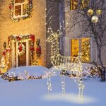 Costway renne de noël pré - éclairé 186 cm avec 300 led blanc chaud, décoration en 3d - cerf mâle debout ... Costway renne de noël pré - éclairé 186 cm avec 300 led blanc chaud, décoration en 3d - cerf mâle debout ...