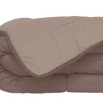 Couette d'�t� en microfibre bicolore polyester / microfibre taupe