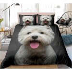 Couette d imprim��e avec luxe housse de couette avec taies chien west highland terrier animal de compagnie ...