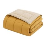 Couette l�g�re toison d'or hudson microfibre 200 g / m miel & galet r�versible 220x240
