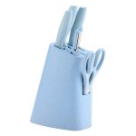 Couleur acier inoxydable paille ensemble de six pieces cadeau couteau de mnage couperet a viande coffret ...