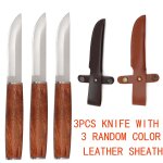 Couleur alatoire de 3pcs - couverts a steak en acier inoxydable, couteau'office, manche rosfrederick, ...