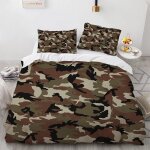 Couleur camouflage housse de couette personne x cm avec deux taies d'oreiller x cm polyester - coton ...