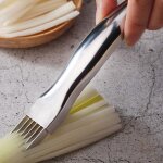 Coupe - echalotes tranchants en acier inoxydable, outil de cuisine, oignon vert coupé, couverts a trancher, ... Coupe - echalotes tranchants en acier inoxydable, outil de cuisine, oignon vert coupé, couverts a trancher, ...