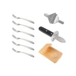 Coupe - hutres avec fourchettes, 1 set / 9 pices, ouvreur de coquille de fruits de mer