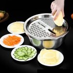 Coupe - l�gumes multifonctionnel en acier inoxydable, 3 pi�ces / 1 ensemble, coupe - l�gumes, salade ...