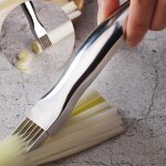 Coupe oignon vert en acier inoxydable, couteau en soie, outil de cuisine, couverts a trancher, coupe ... Coupe oignon vert en acier inoxydable, couteau en soie, outil de cuisine, couverts a trancher, coupe ...
