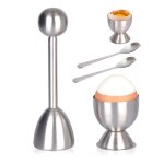 Coupe - ¿uf outil d'oeuf en acier inoxydable avec cuillres et coquetier oeuf, coupe - coquille pour ...