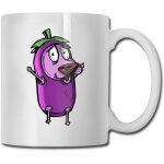 Courage le chien l�che dans le grand costume d'aubergine tasse a caf� dr�le, tasse a th� en c�ramique ...