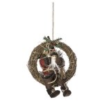 Couronne de no�l en bois terre sauvage - marron