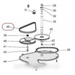 Courroie rep 49 poly - v 381 j4 pour petit electromenager delonghi - gc5000